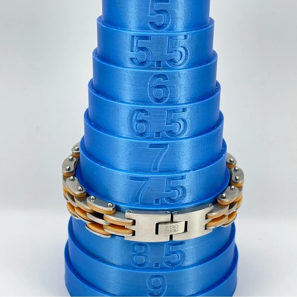 Piero Magli Stainless Steel and Silicone Tan Link Men’s Bracelet